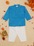 Saka Designs Boy's Foil Printed Kurta & Pyjamas - Blue & White