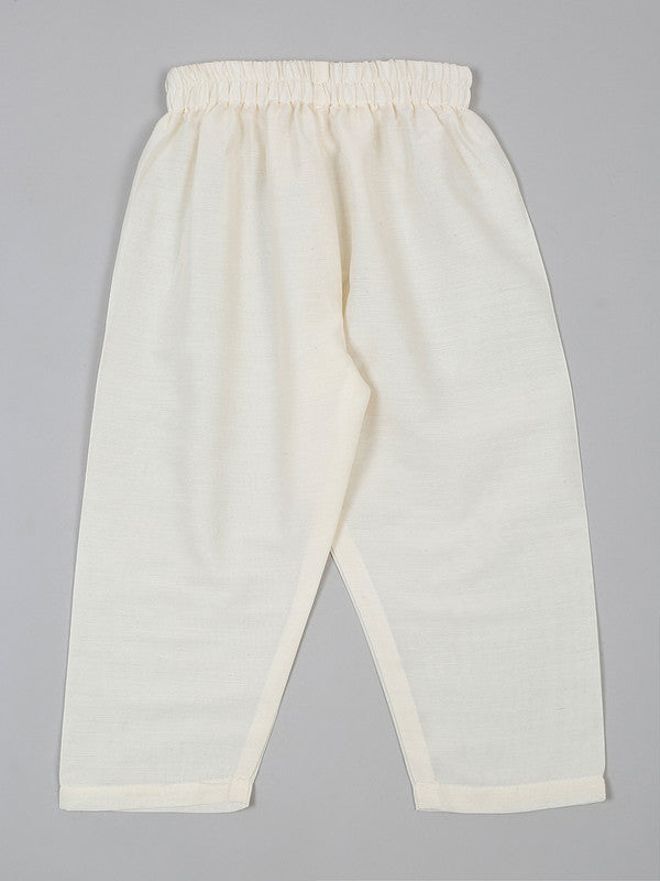 saka-designs-boys-cotton-yellow-kurta-pajamas-with-printed-poly-chanderi-jacket-set