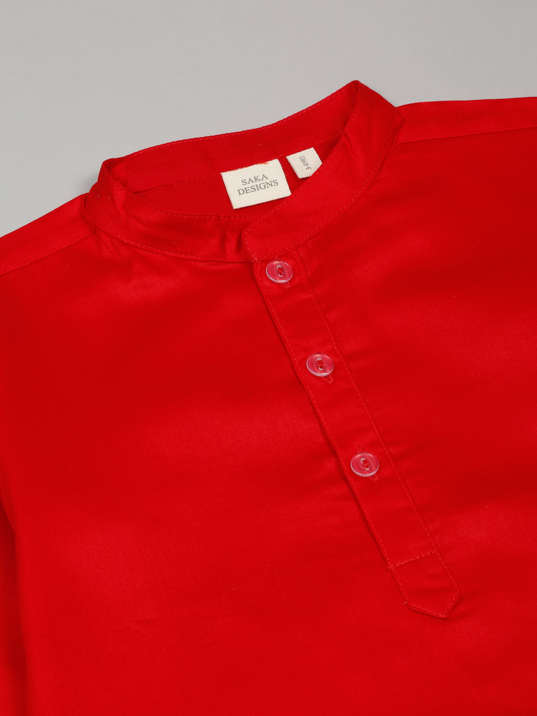 saka-designs-boyss-red-kurta-with-printed-jacket-and-pajama-set