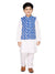 Saka Designs Boy's Fish Printed 100% Cotton Jacket with Kurta & Pyjamas - Blue & White