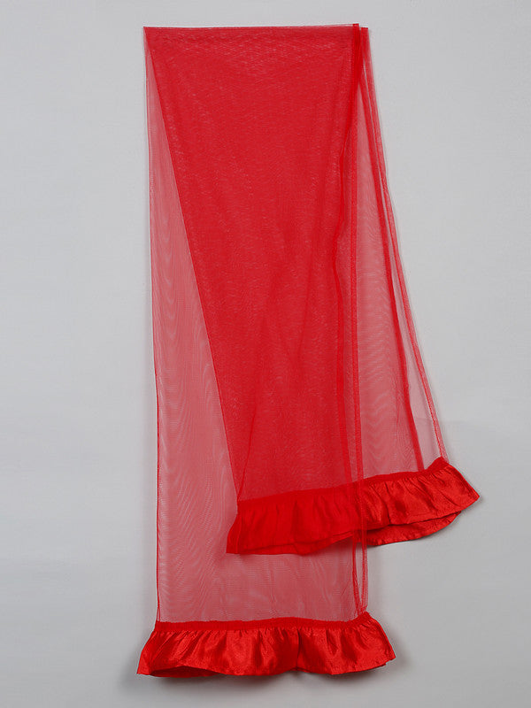 saka-designs-heavy-embroidery-and-mirror-work-red-lehanga-choli-with-dupatta