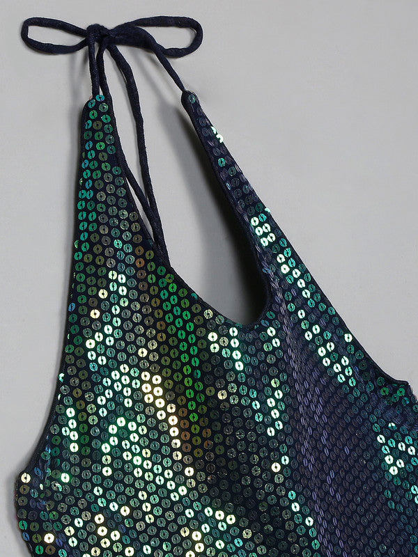 saka-designs-sequence-work-halter-neck-navy-crop-top-for-girls