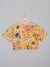 Saka Designs Mustard Printed Top & Shorts Set For Girls