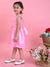 Saka Designs Girls Star Printed Party Frock - Pink