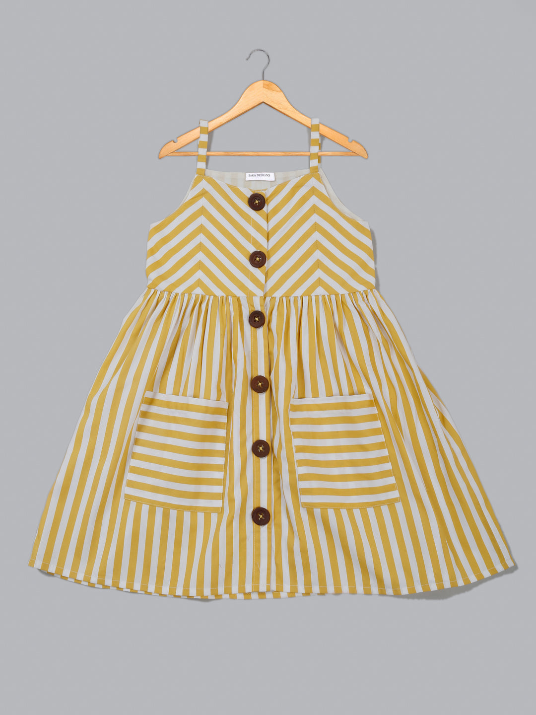 saka-designs-pure-cotton-striped-yellow-white-shoulder-straps-a-line-dress