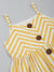 Saka Designs Pure Cotton Striped Yellow & White Shoulder Straps A-line dress