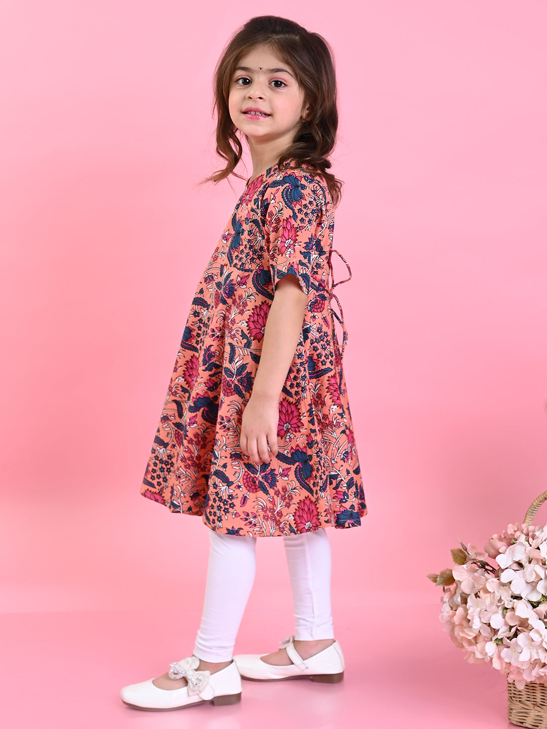 saka-designs-girls-dark-peach-cotton-prinetd-kurta
