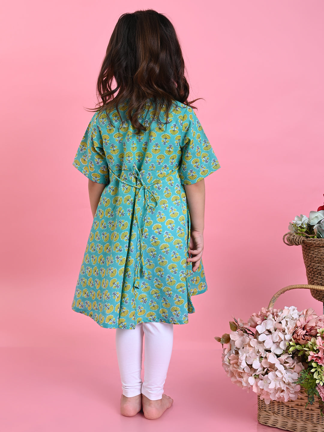 saka-designs-girls-blue-cotton-prinetd-kurta