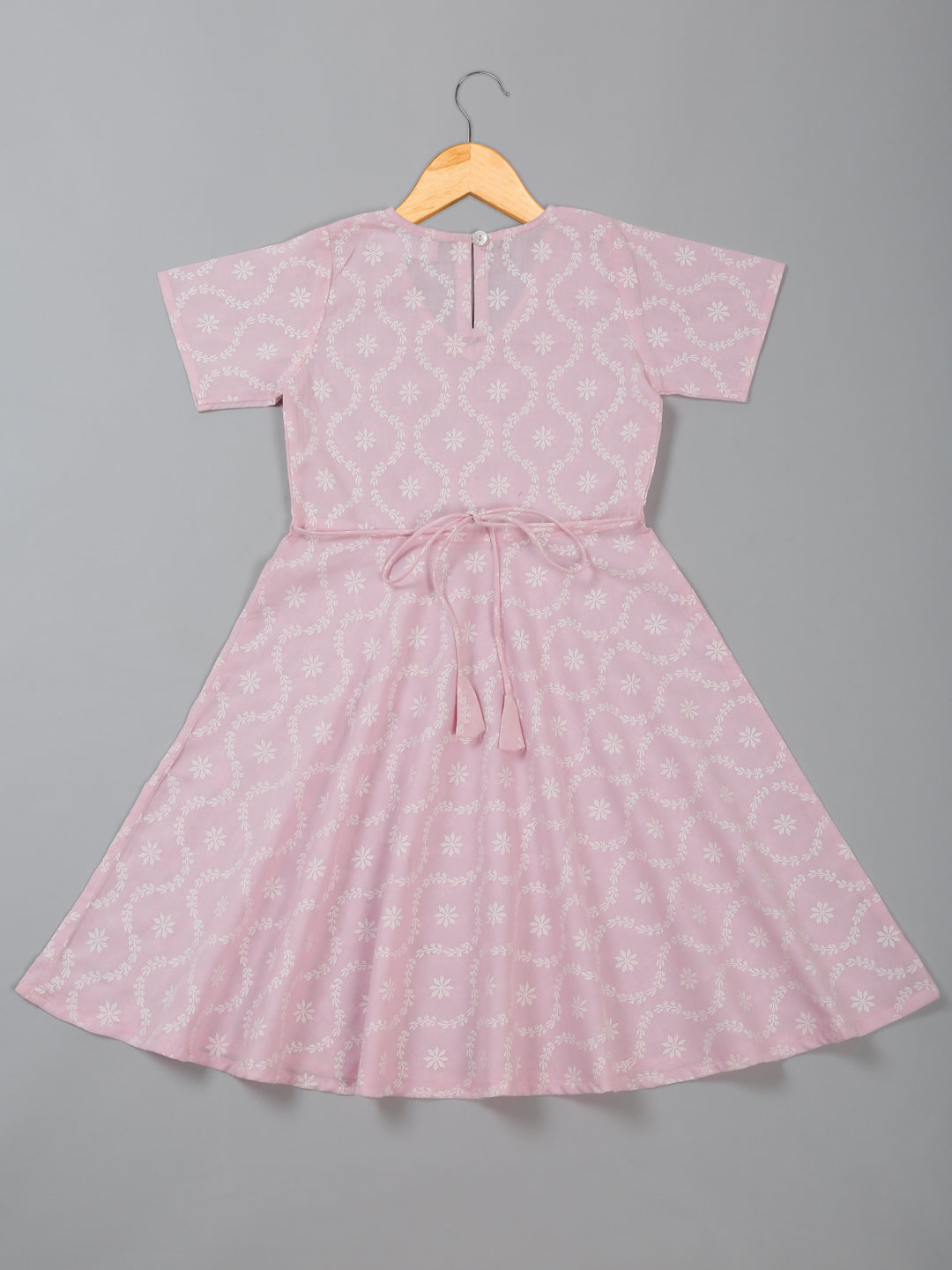 saka-designs-girls-pink-cotton-printed-kurta-for-effortless-style