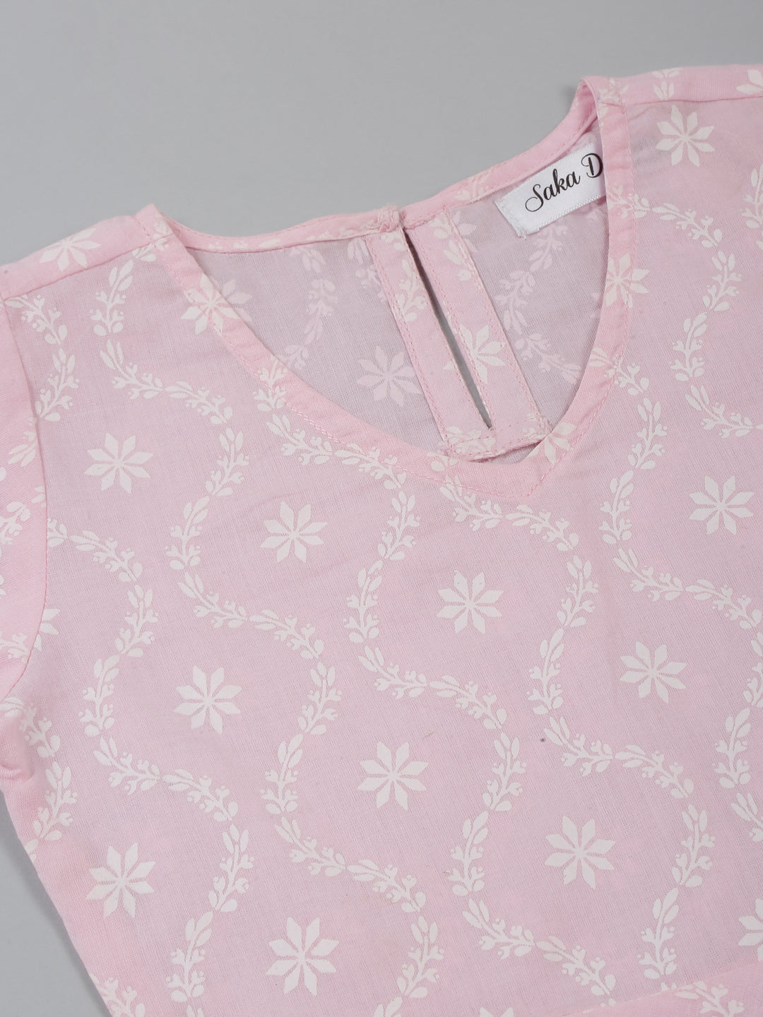 saka-designs-girls-pink-cotton-printed-kurta-for-effortless-style