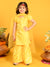 Saka Designs Girls Yellow Printed Kurta Sharara With Dupatta