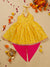 Saka Designs Yellow and Magenta Halter Neck Dhoti Jhabla