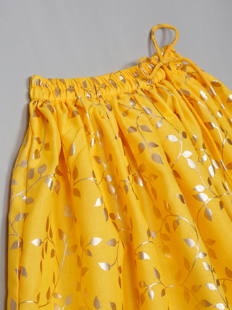 saka-designs-square-neck-foil-printed-lehenga-choli-with-dupatta-for-girls-yellow-1