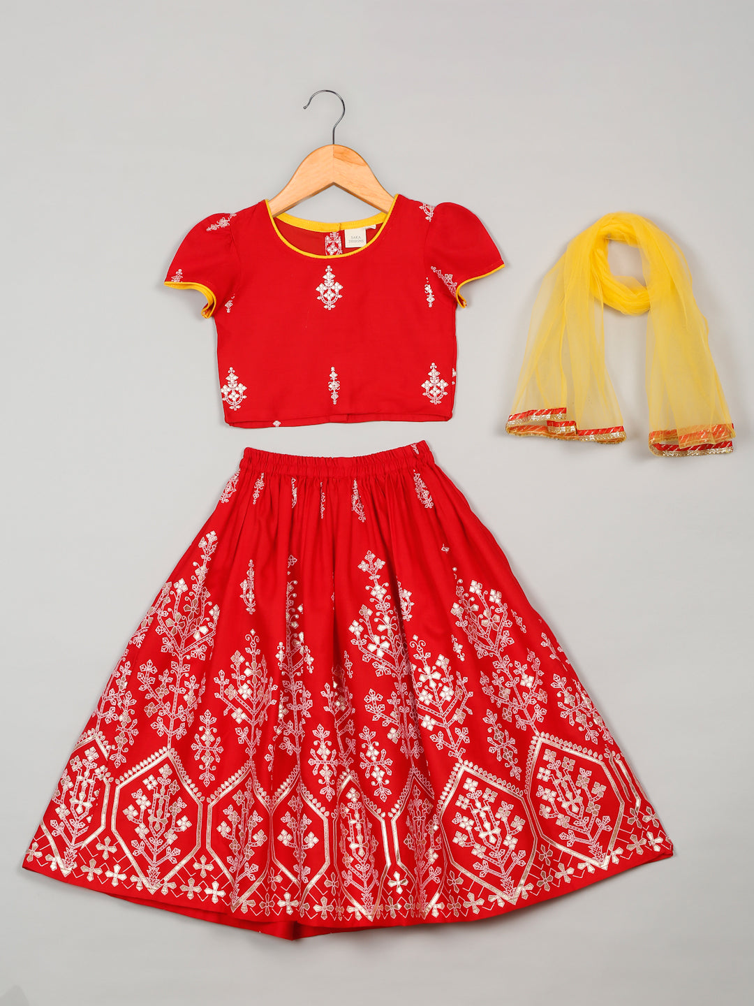 saka-designs-foil-printed-rayon-red-lehenga-choli-with-dupatta