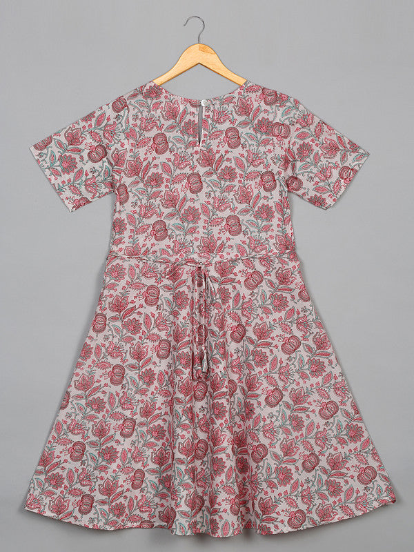 saka-designs-girls-cotton-printed-v-neck-knee-length-half-sleeves-a-line-kurta-pink