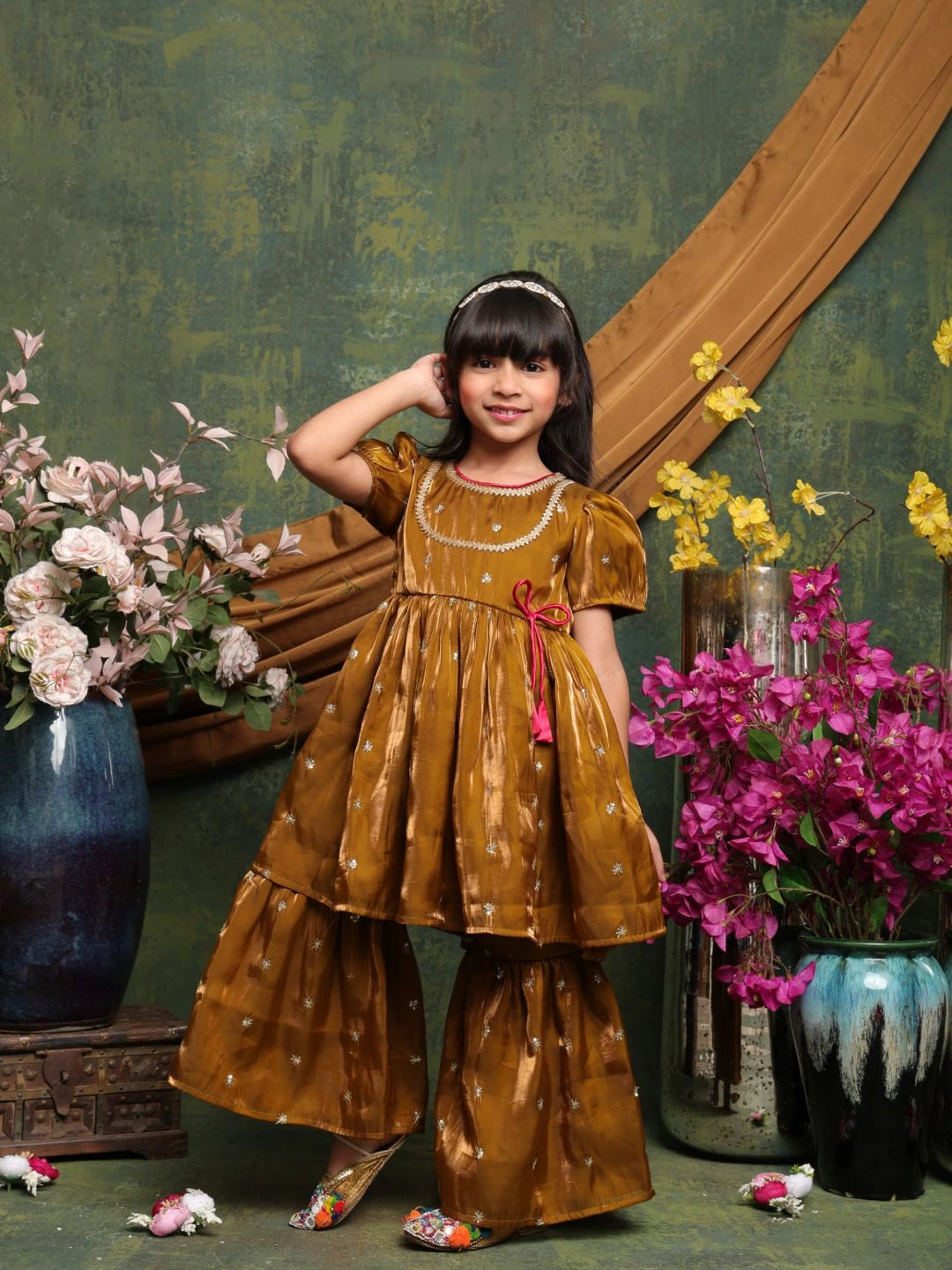 girls-mustard-brown-ethnic-kurta-palazzo-set-elegant-festive-wear-saka-designs