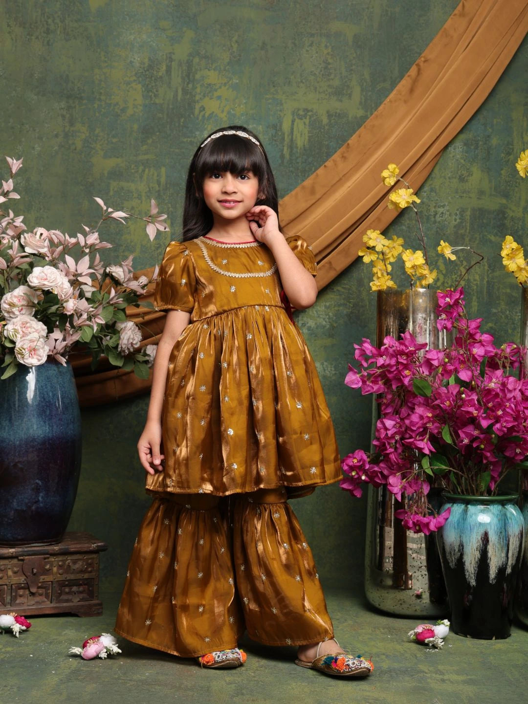 girls-mustard-brown-ethnic-kurta-palazzo-set-elegant-festive-wear-saka-designs