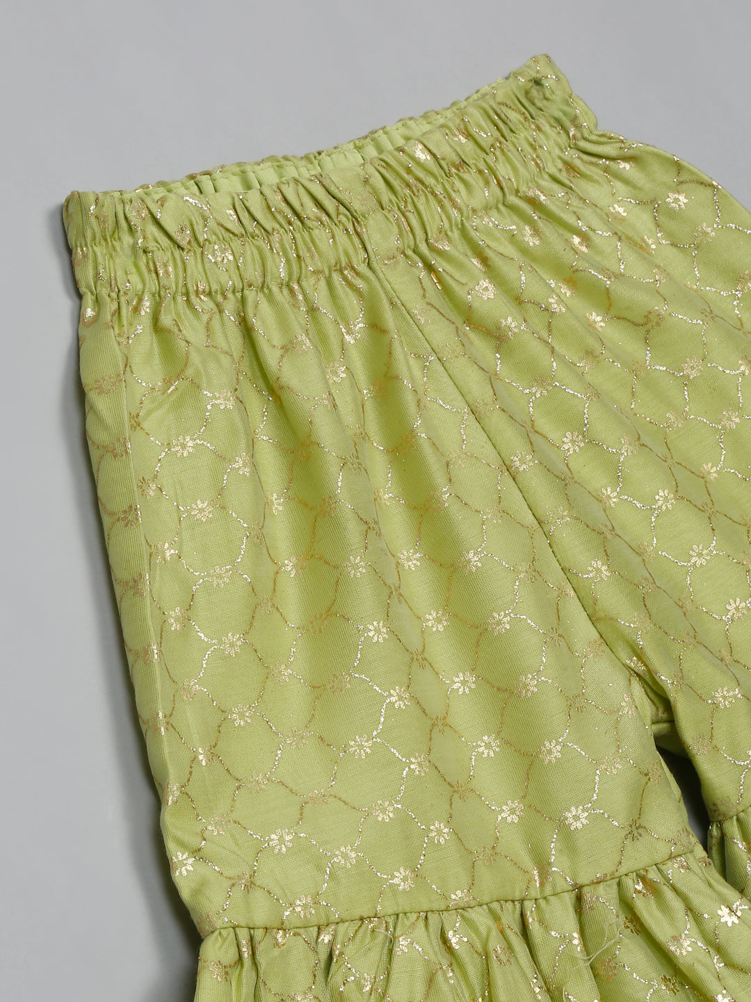 saka-designs-foil-printed-kurta-sharara-with-dupatta-for-girls-green