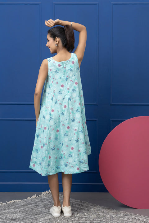 Women's Cotton Printed Midi Dress