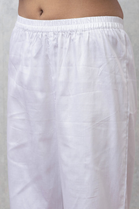 Blue & White Cotton Printed Kurta