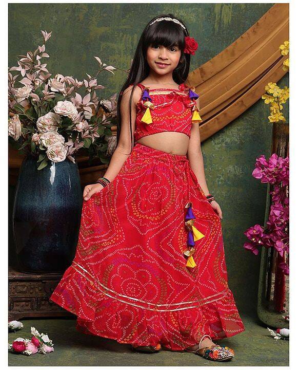 Lehenga Choli with Dupatta - Red