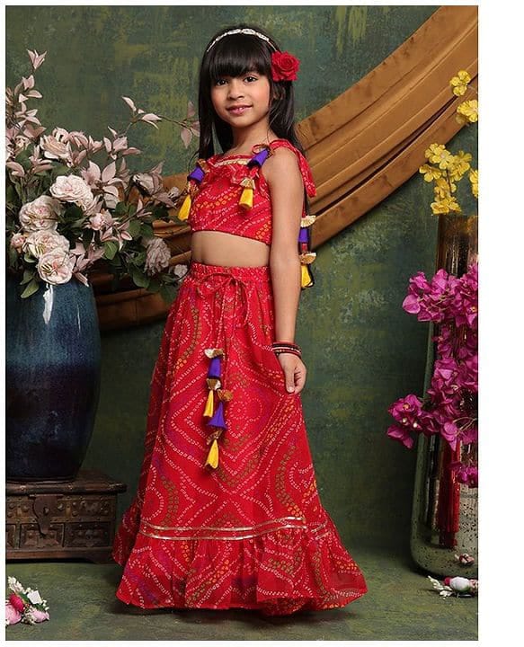 Lehenga Choli with Dupatta - Red