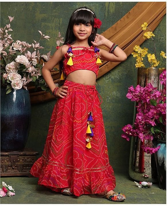 Lehenga Choli with Dupatta - Red