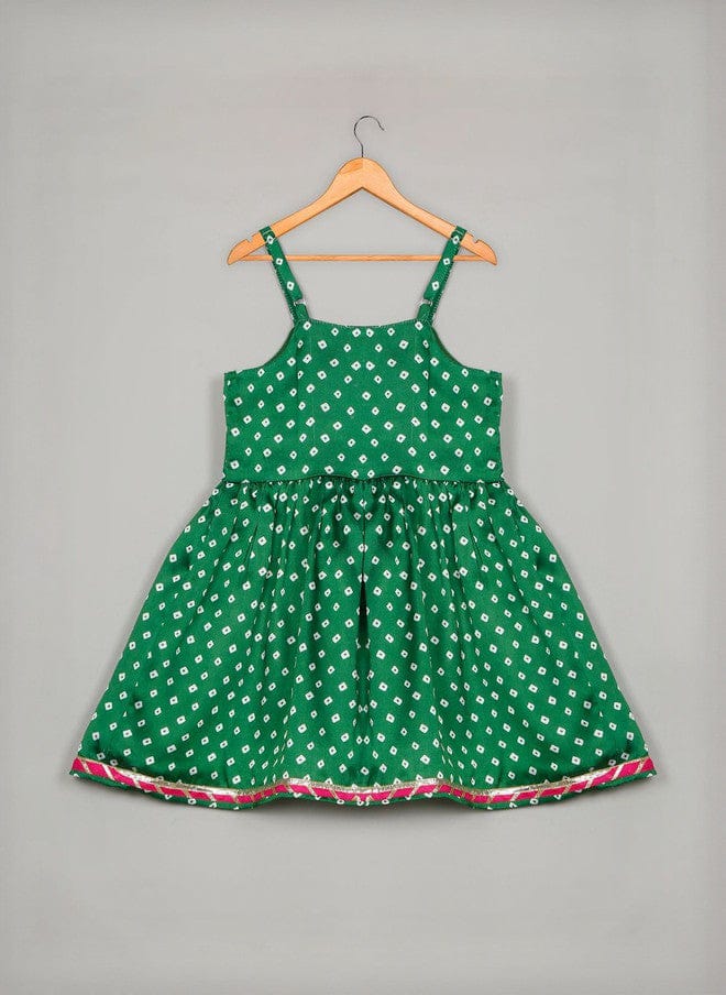 Girls Kurta Dhoti - Green & Magenta