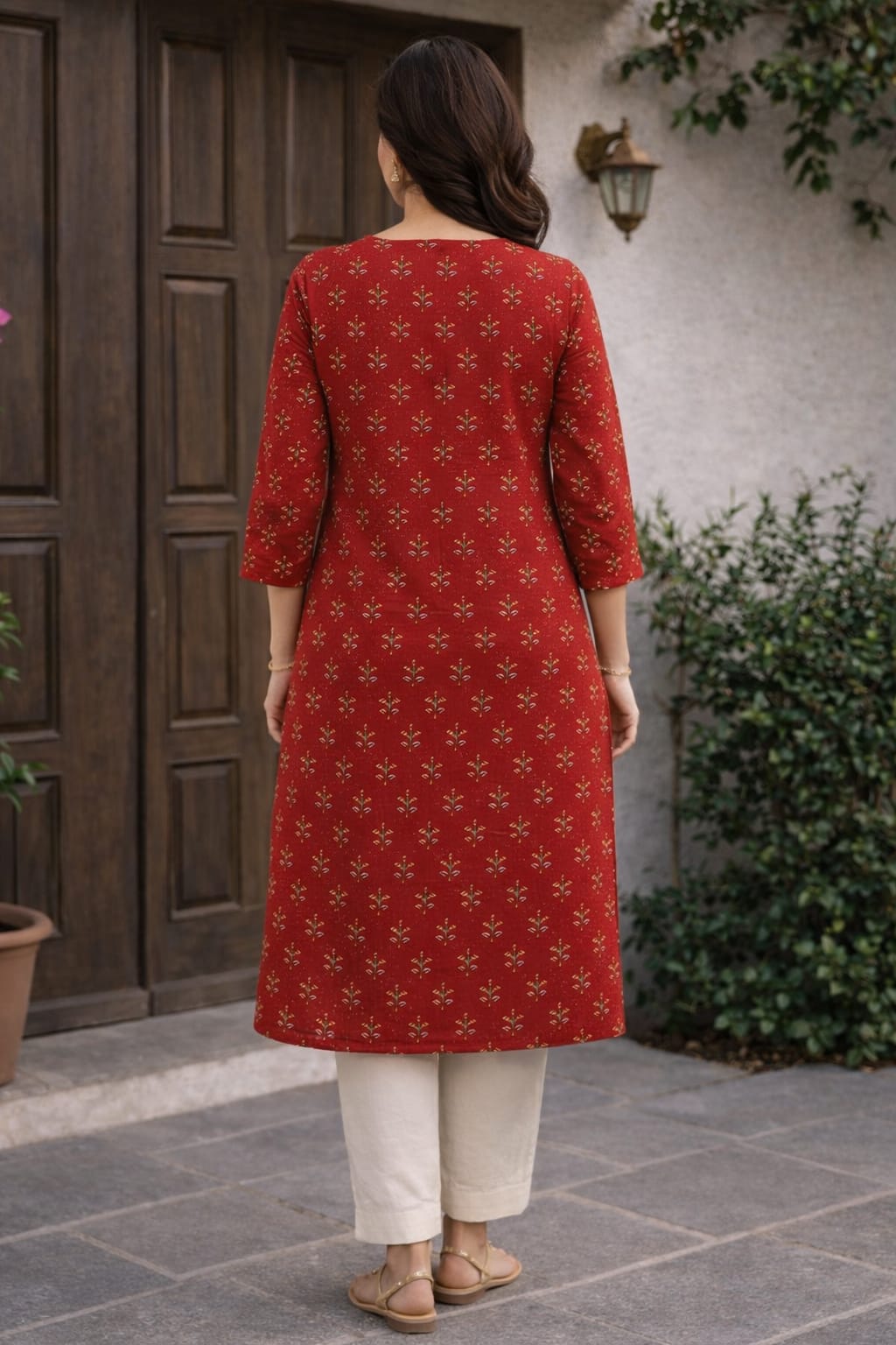 Women 100% Cotton 3/4th sleeves Printed Kurti (Kurti-71)