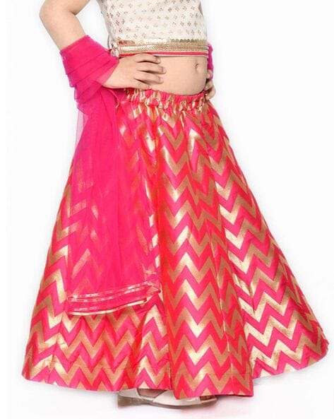 Girl's Lehenga Choli - Magenta & Ivory