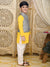 Elegant Cotton Kurta Dhoti With Poly Chanderi Grey Jacket Set For Boys
