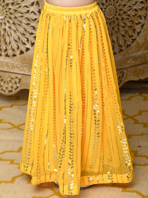 Saka Designs Emberoidered Yellow Lehenga Choli With Dupatta