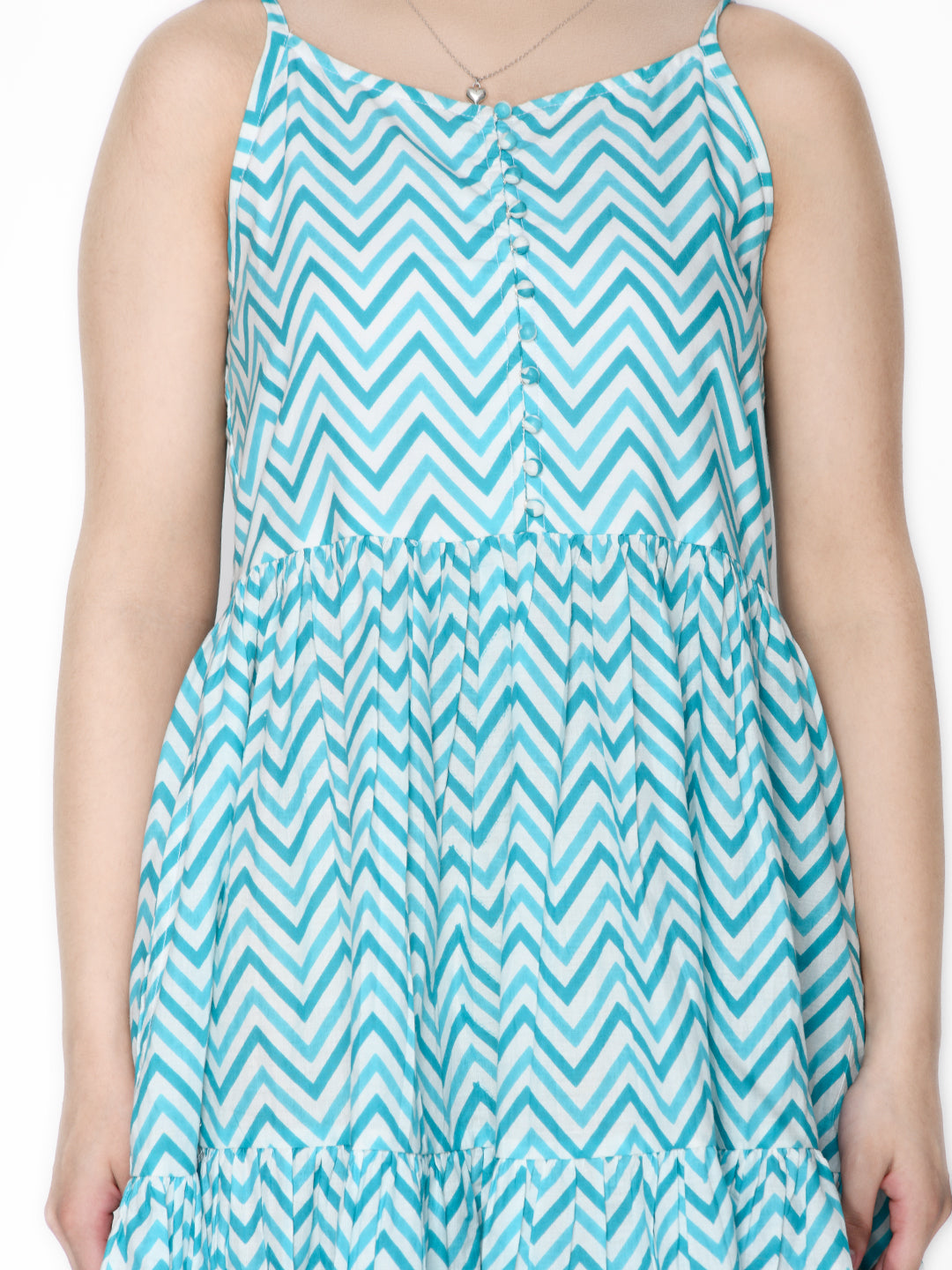 Saka Designs Blue Girl's Knee Length Dress