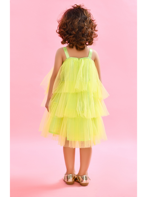 Saka Designs Green Girl'S Above Knee Dress