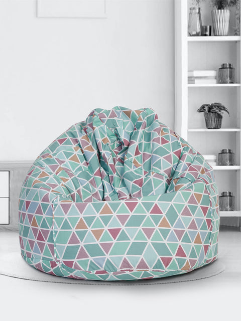 Green Pattern Print Canvas XXL Bean Bag Cover