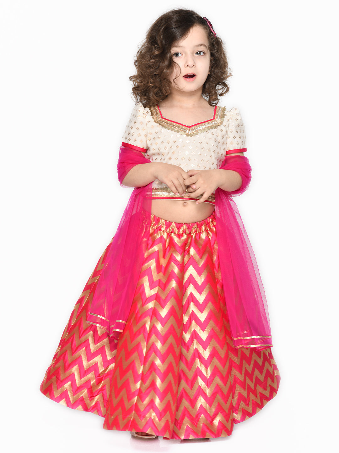 Lehenga Choli with Dupatta - Magenta