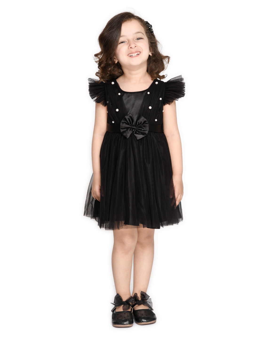 Saka Designs Black Girl's Above Knee Dress