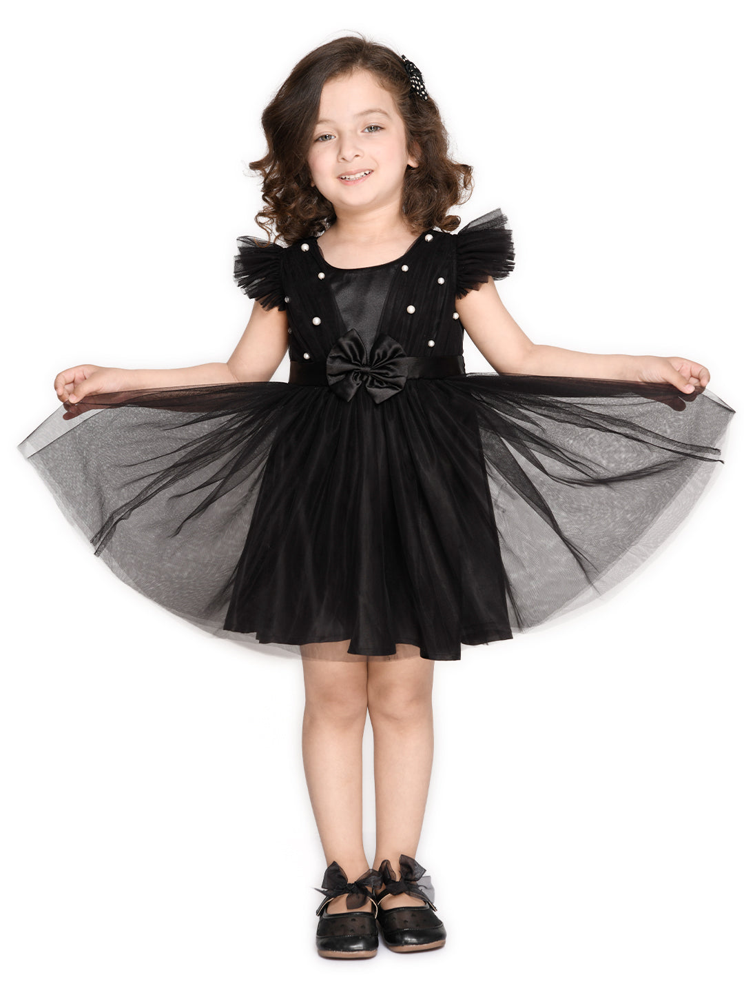 Saka Designs Black Girl's Above Knee Dress