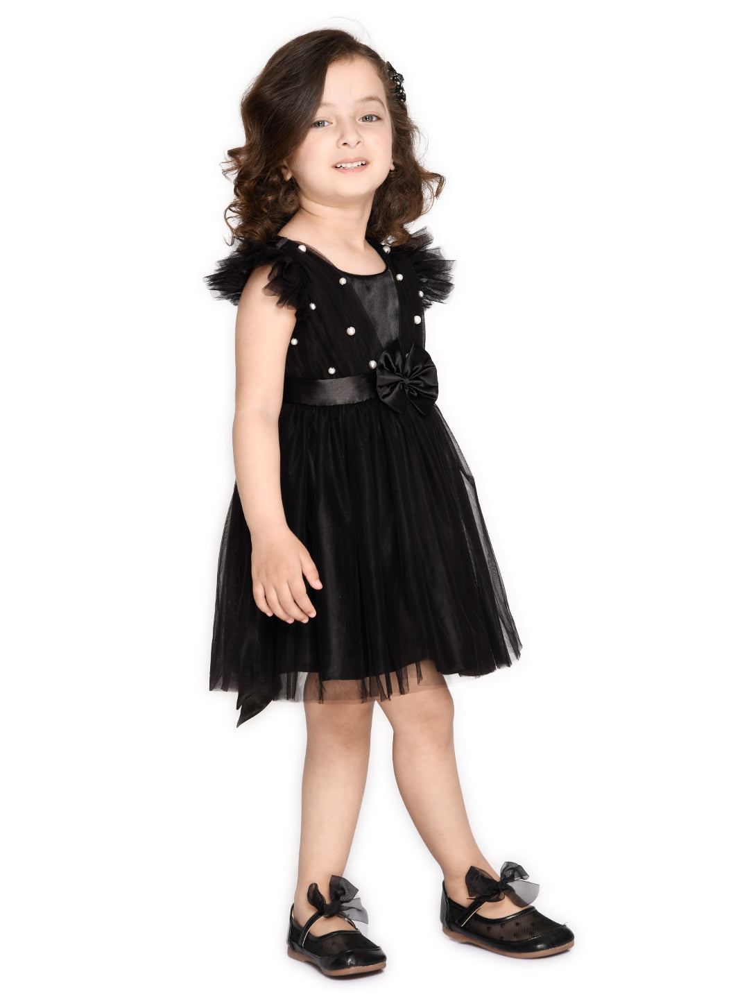 Saka Designs Black Girl's Above Knee Dress