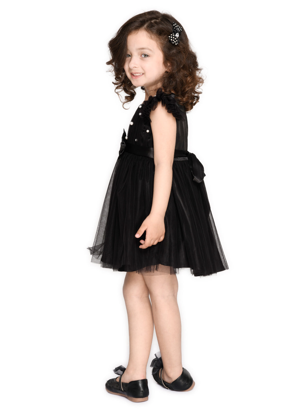 Saka Designs Black Girl's Above Knee Dress
