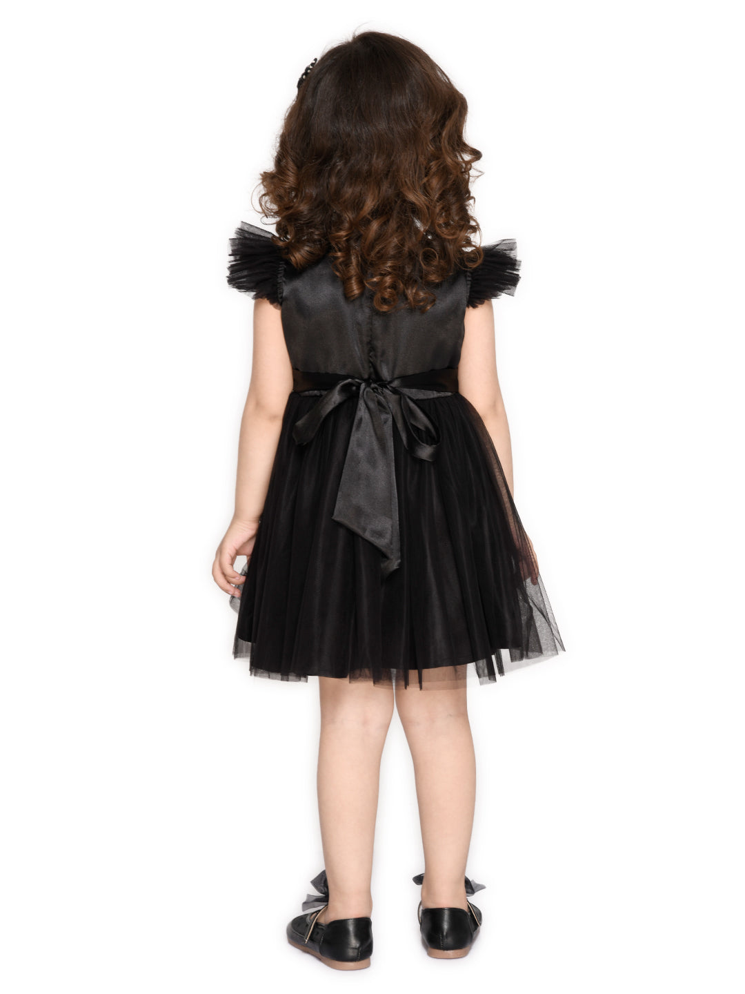 Saka Designs Black Girl's Above Knee Dress