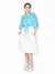 Saka Designs White & Blue Girl'S Midi Dress