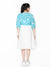 Saka Designs White & Blue Girl'S Midi Dress