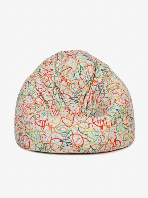 Multicolored Digital Printed Canvas XXL Bean Bag Cover