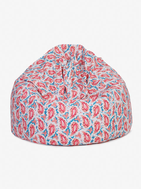 White & Pink Digital Print Canvas XXL Bean Bag Cover