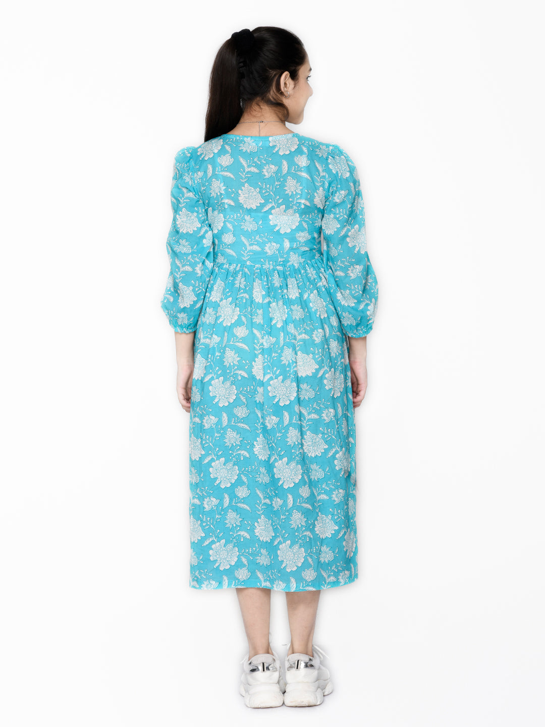 Saka Designs Blue Girl'S Midi Dress