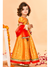 Saka Designs Girl Orange Foil Printed Lehenga Choli With Dupatta