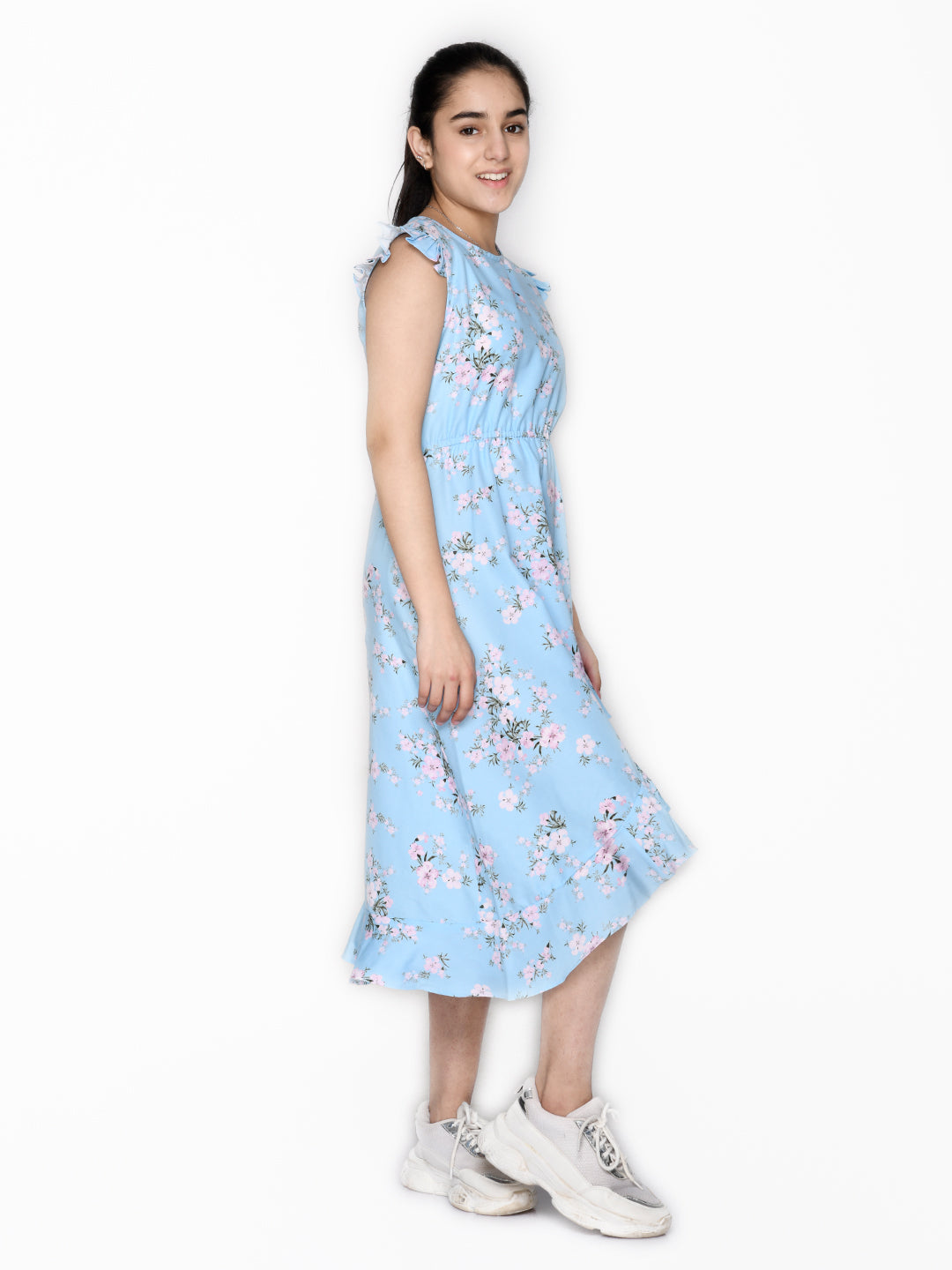 Saka Designs Blue Girl'S Knee Length Dress