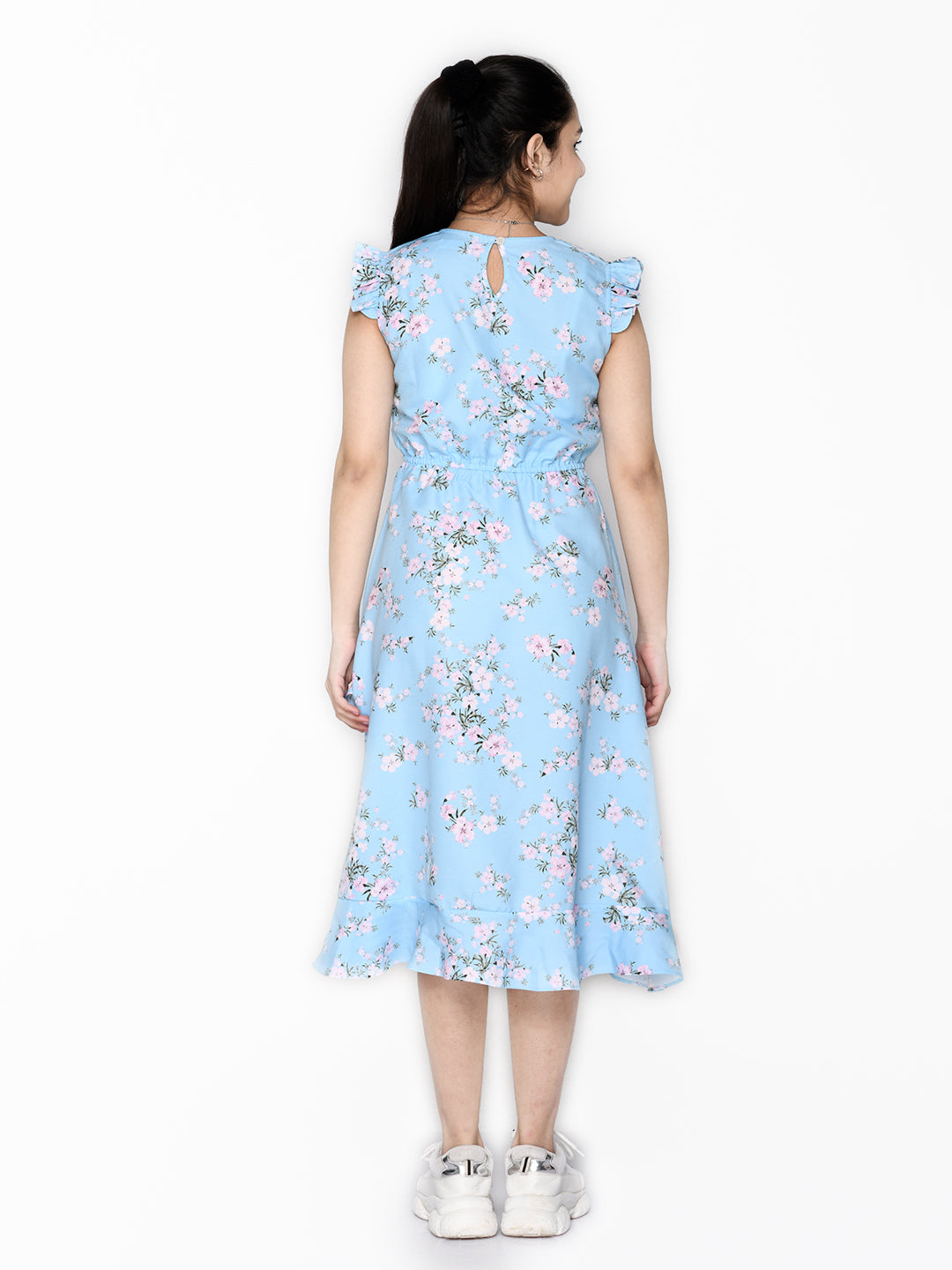 Saka Designs Blue Girl'S Knee Length Dress
