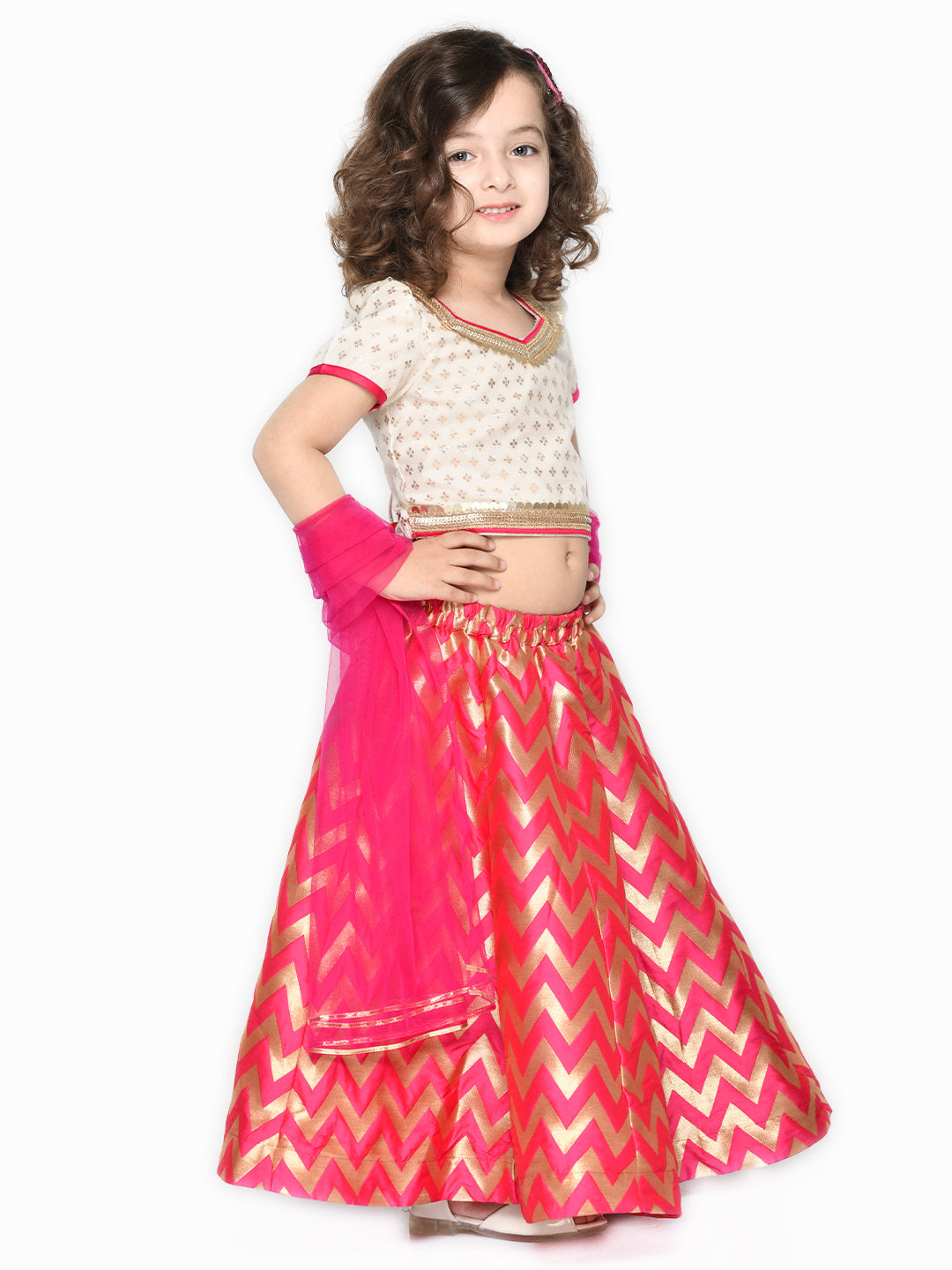 Lehenga Choli with Dupatta - Magenta
